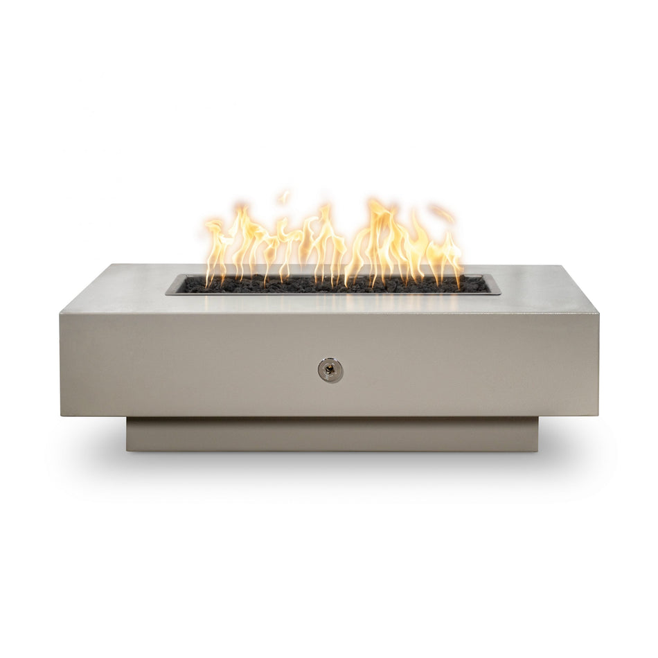 The Outdoor Plus 72" Coronado Steel Rectangle Fire Pit Table (Pewter)