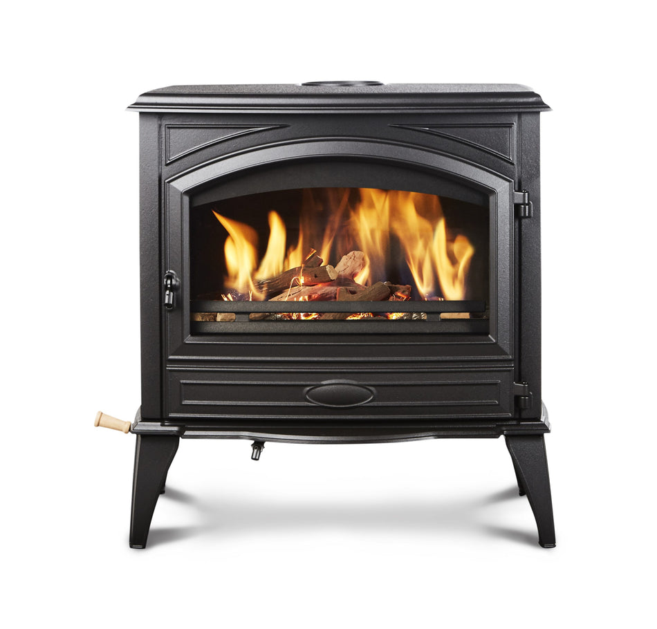 Sierra Flame Lynwood W76 Wood Stove with Cast Iron Door, Black