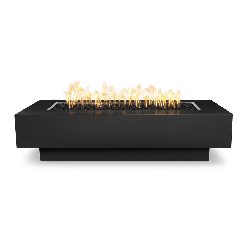 The Outdoor Plus 84" Coronado Steel Rectangle Fire Pit Table (Black)