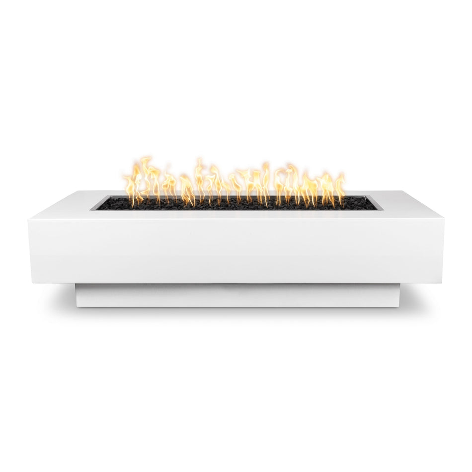 The Outdoor Plus 84" Coronado Steel Rectangle Fire Pit Table (White)