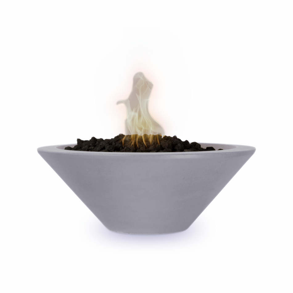 The Outdoor Plus 36" Cazo GFRC Concrete Round Fire Bowl (Metallic Silver)