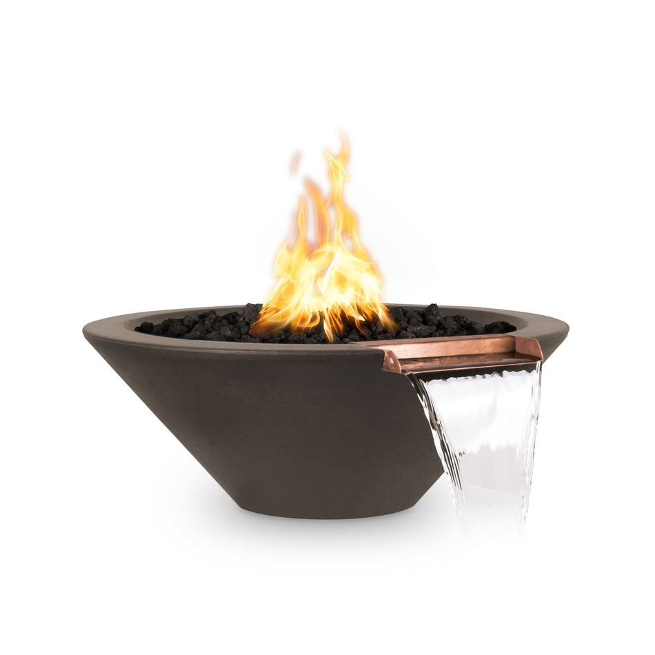 The Outdoor Plus 48" Cazo GFRC Concrete Round Fire and Water Bowl (Chocolate)