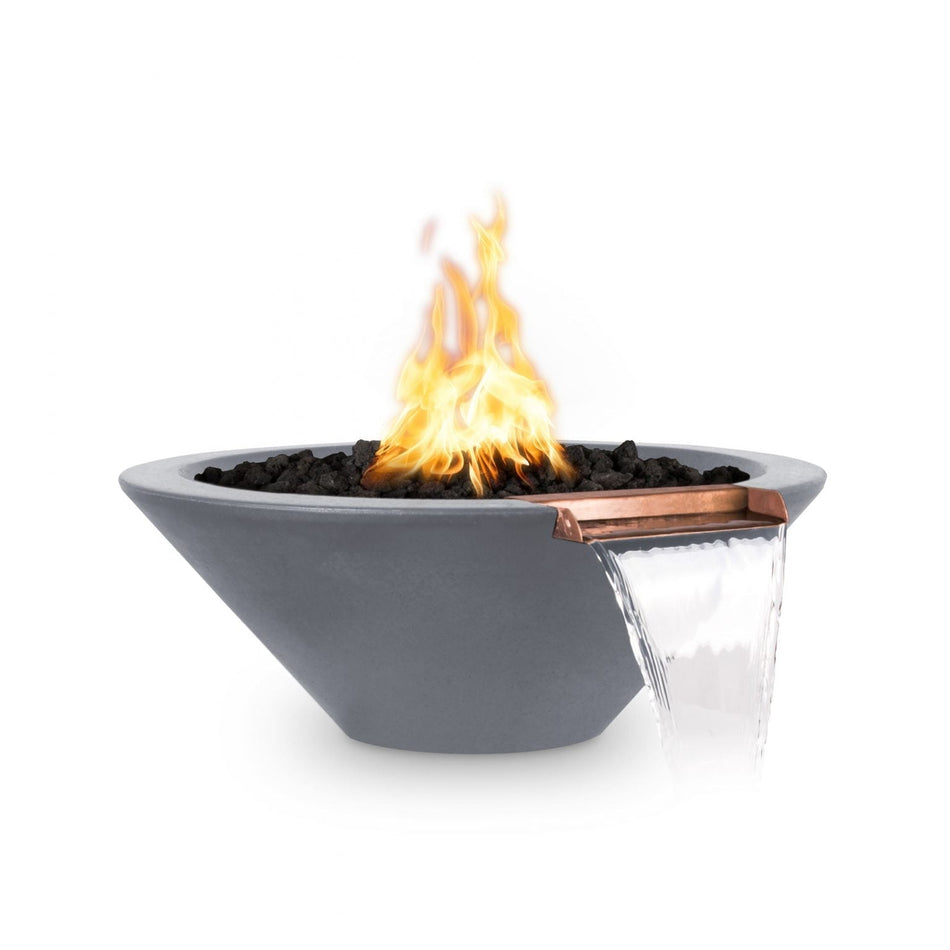 The Outdoor Plus 48" Cazo GFRC Concrete Round Fire and Water Bowl (Gray)
