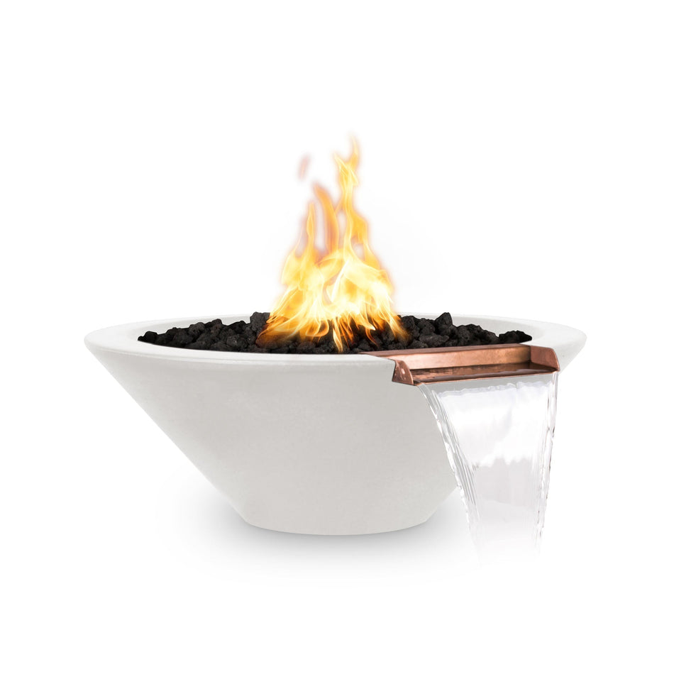 The Outdoor Plus 48" Cazo GFRC Concrete Round Fire and Water Bowl (Limestone)