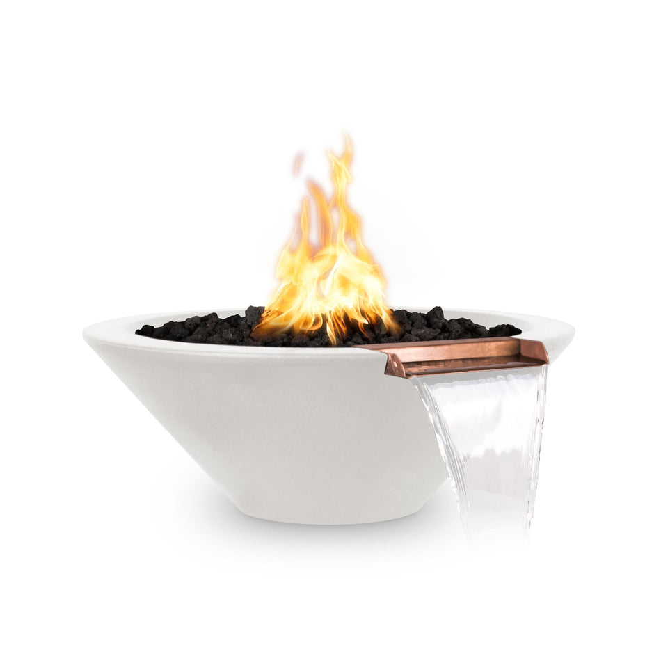 The Outdoor Plus 24" Cazo GFRC Concrete Round Fire and Water Bowl (Limestone)