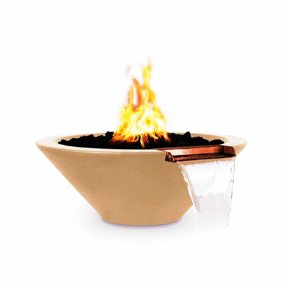 The Outdoor Plus 48" Cazo GFRC Concrete Round Fire and Water Bowl (Metallic Bronze)
