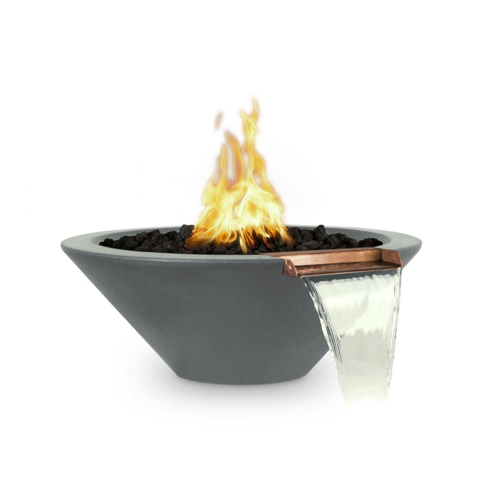 The Outdoor Plus 48" Cazo GFRC Concrete Round Fire and Water Bowl (Rustic Coffee)