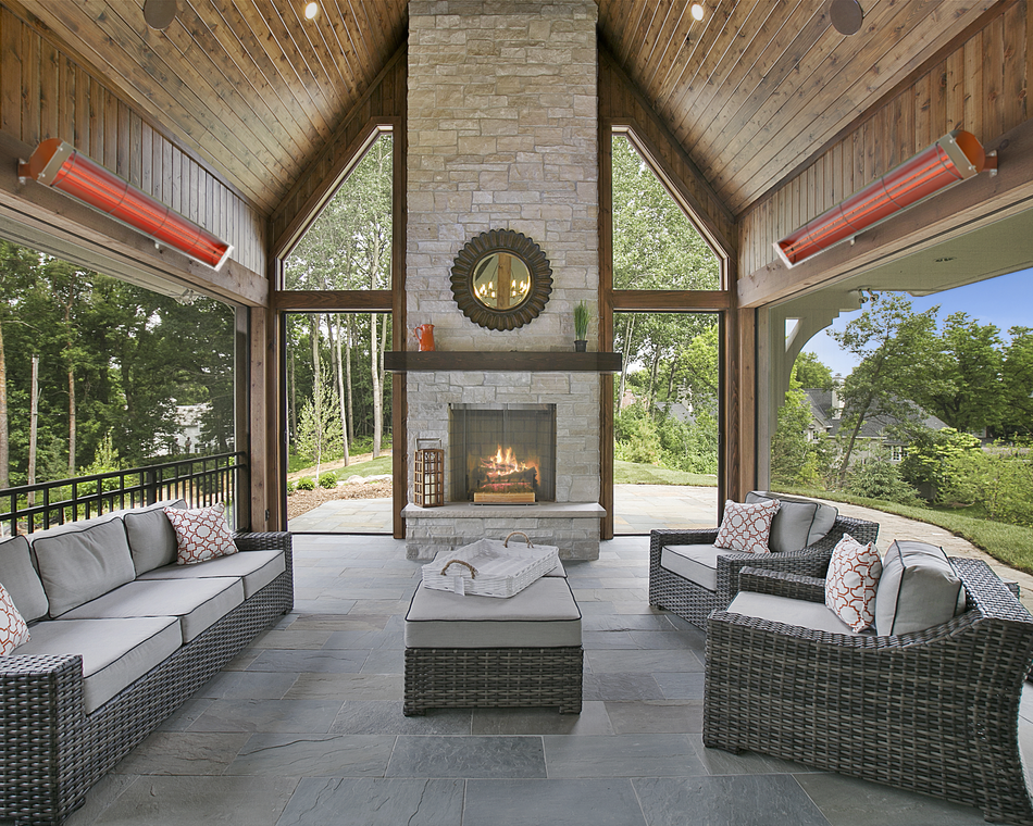 Bromic Cobalt Smart-Heat Electric 6000W Patio Heater installed on a residential patio