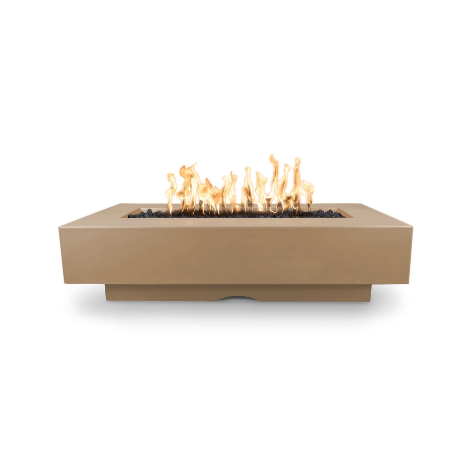 The Outdoor Plus 60" Del Mar GFRC Concrete Rectangle Fire Pit Table (Brown)