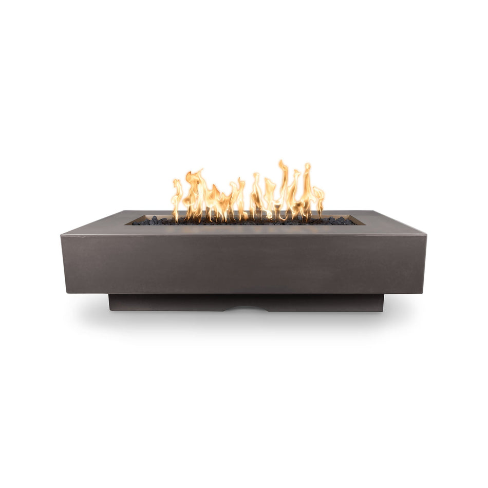 The Outdoor Plus 84" Del Mar GFRC Concrete Rectangle Fire Pit Table (Chestnut)