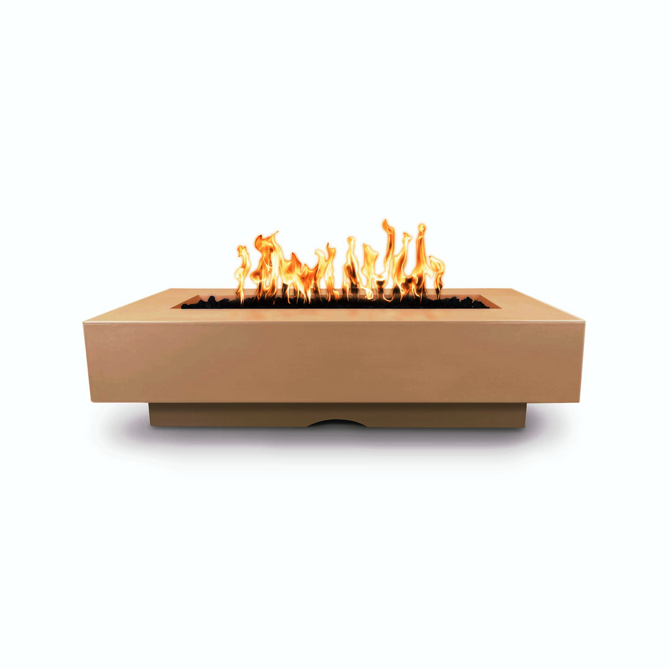 The Outdoor Plus 72" Del Mar GFRC Concrete Rectangle Fire Pit Table (Metallic Bronze)
