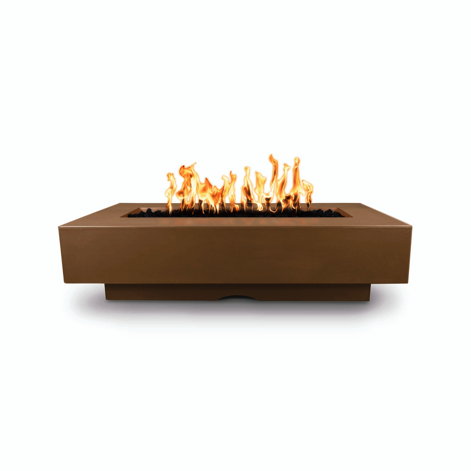 The Outdoor Plus 60" Del Mar GFRC Concrete Rectangle Fire Pit Table (Metallic Copper)