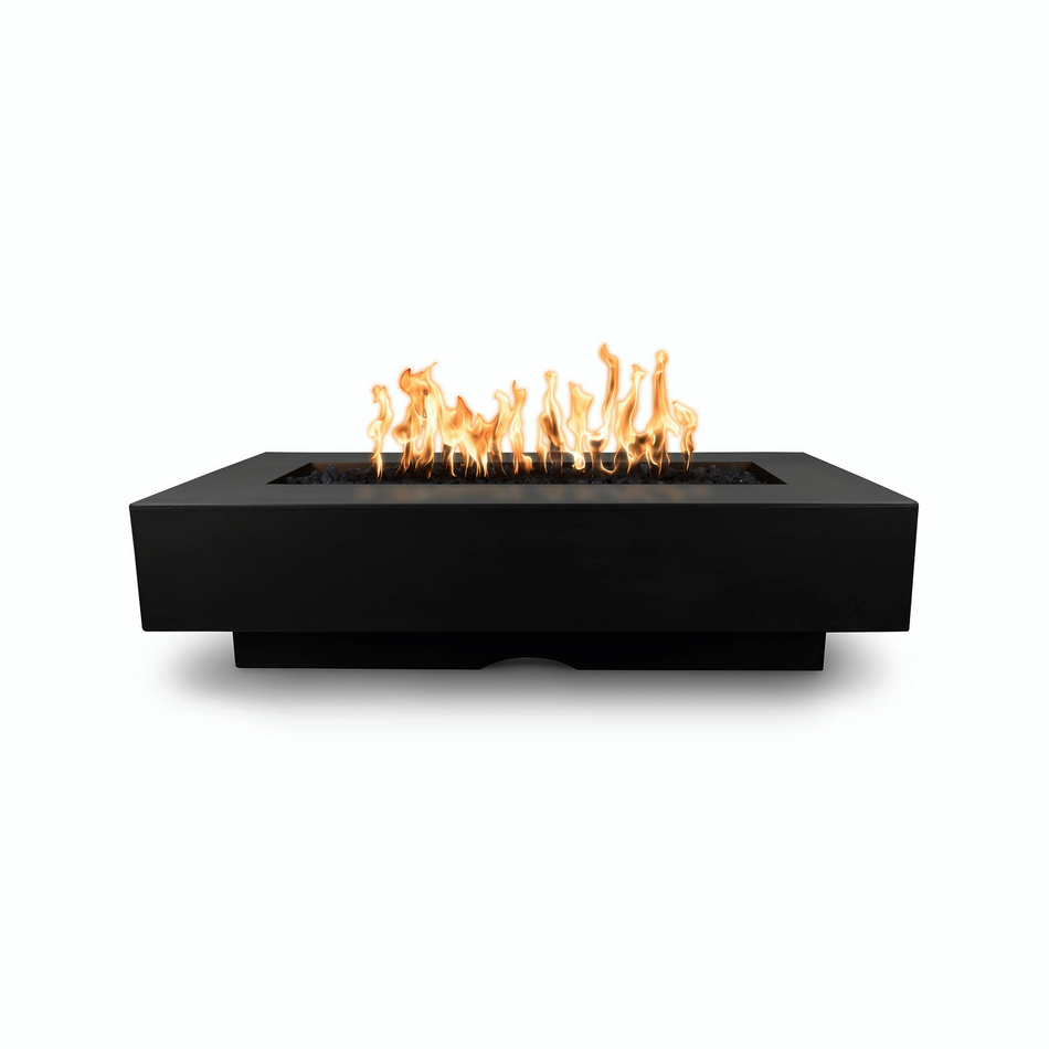 The Outdoor Plus 84" Del Mar GFRC Concrete Rectangle Fire Pit Table (Rustic Coffee)