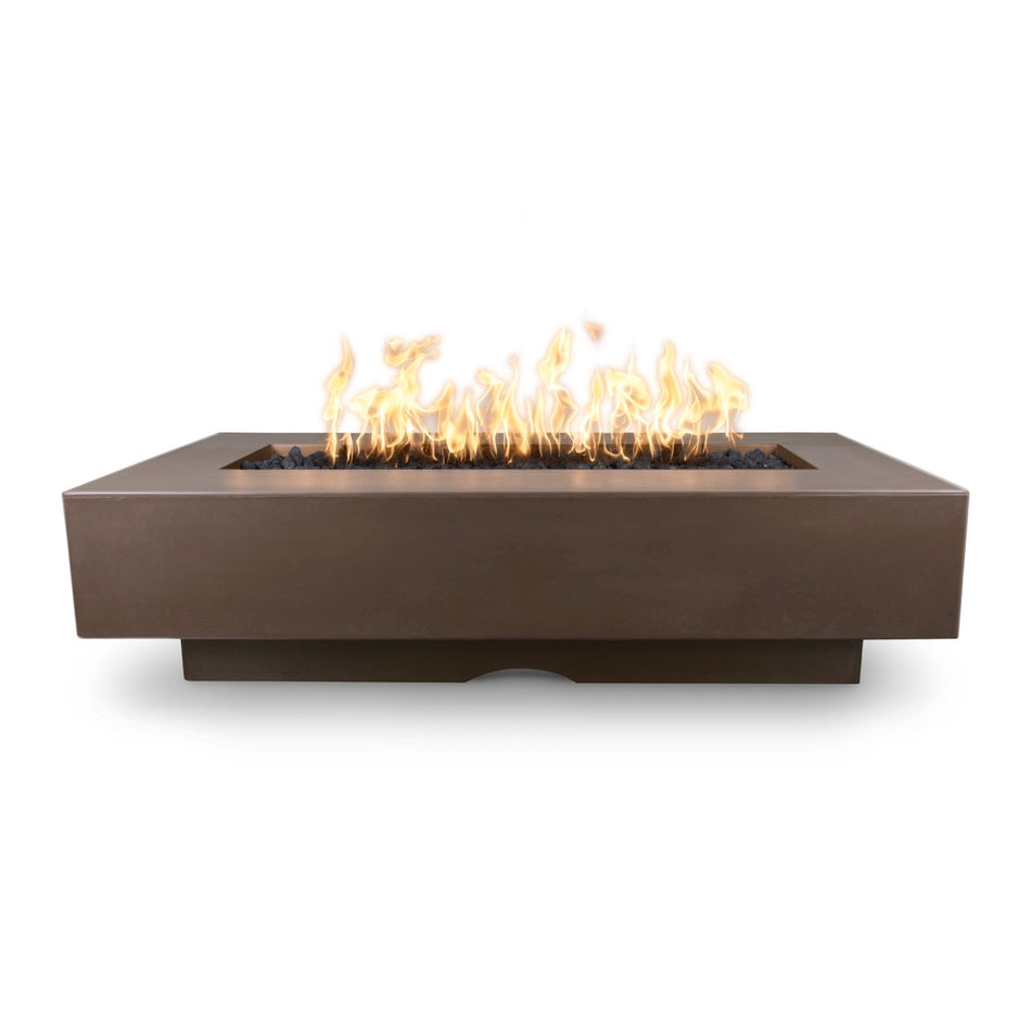 The Outdoor Plus 48" Del Mar GFRC Concrete Rectangle Fire Pit Table (Chocolate)