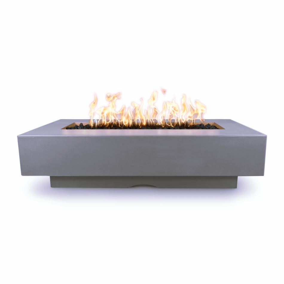 The Outdoor Plus 84" Del Mar GFRC Concrete Rectangle Fire Pit Table (Gray)