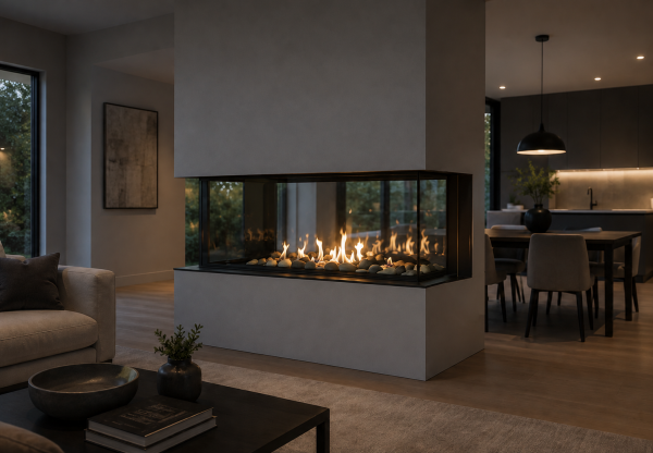 Sierra Flame Lyon 48" 4-Sided See-Through Gas Fireplace