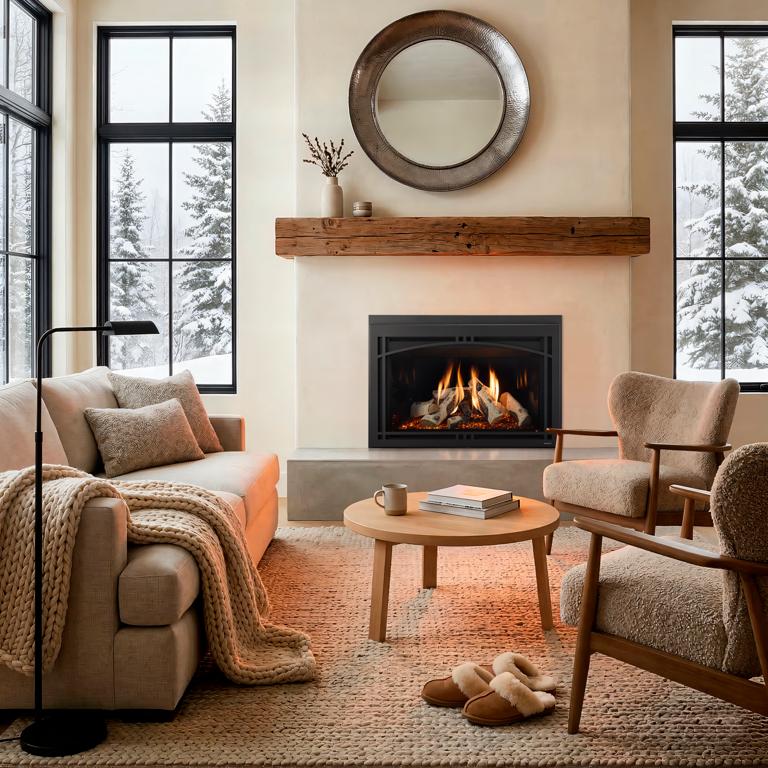 Majestic Ruby Platinum with birch log set