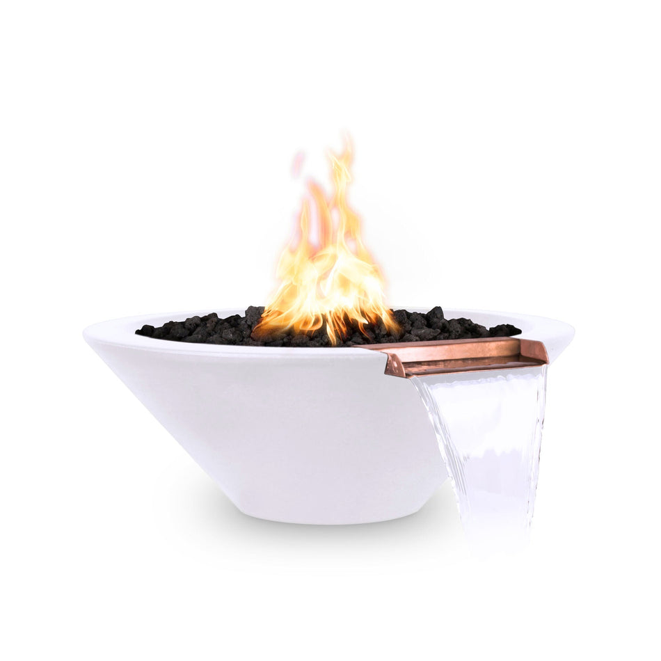 The Outdoor Plus 48" Cazo GFRC Concrete Round Fire and Water Bowl (Metallic Pearl)
