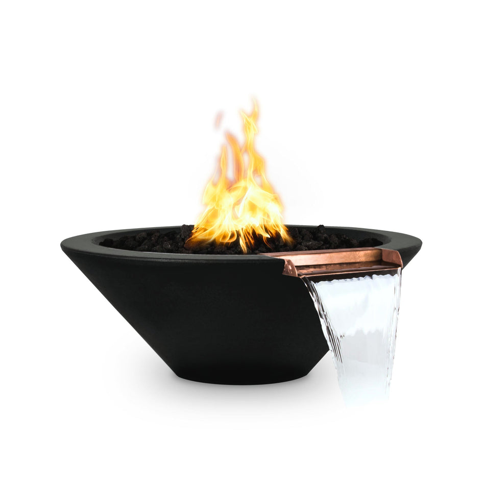 The Outdoor Plus 24" Cazo GFRC Concrete Round Fire and Water Bowl (Ash)
