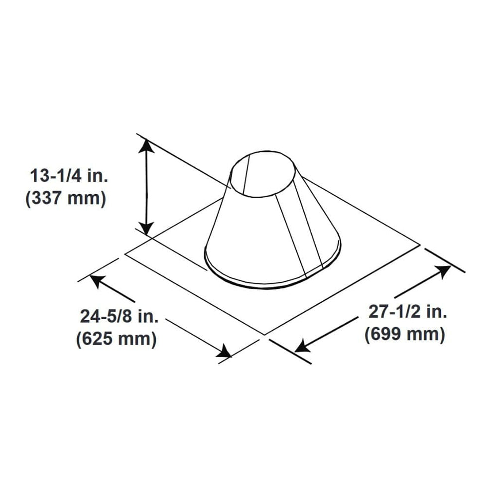 Majestic SL300 roof flashing size diagram