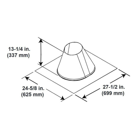 Majestic SL300 roof flashing size diagram