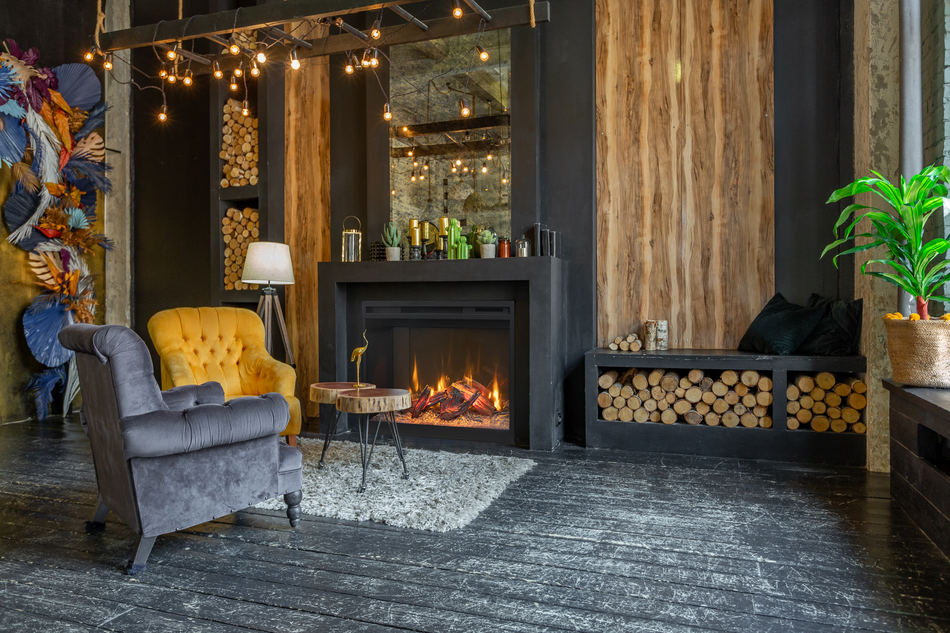 Amantii Fire &amp; Ice RusticStone 30" Built-In Electric Fireplace