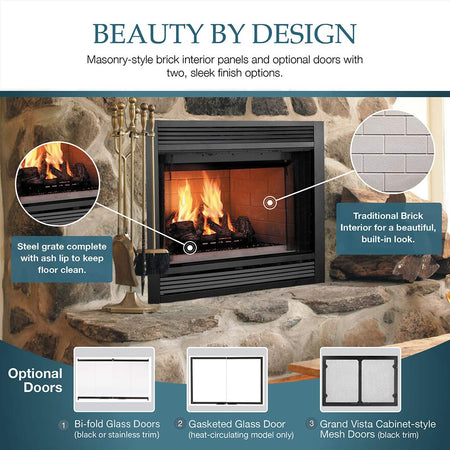 Majestic Sovereign wood burning fireplace, fourth view