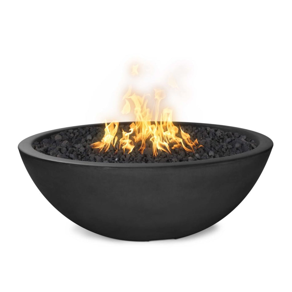 The Outdoor Plus 48" Sedona GFRC Concrete Round Fire Pit (Black)