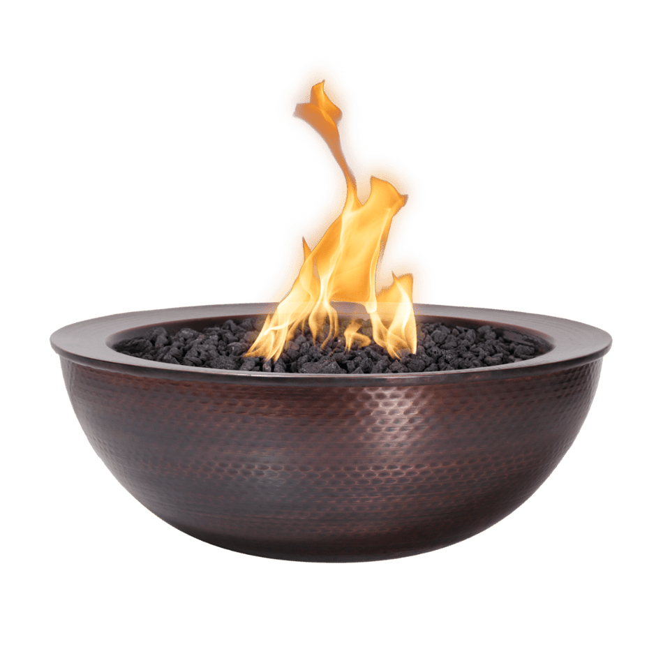 The Outdoor Plus 27" Sedona Hammered Copper Round Fire Bowl