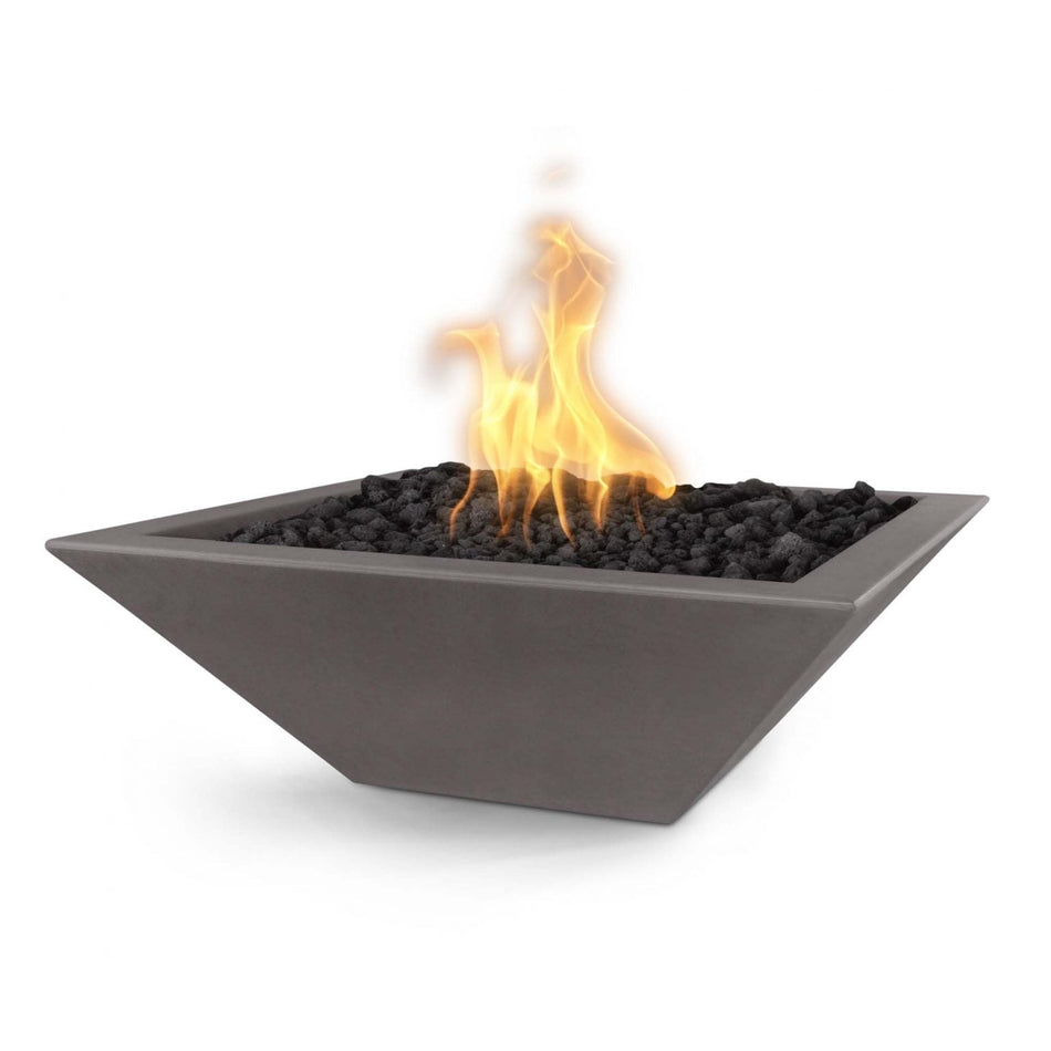 The Outdoor Plus 24" Maya GFRC Concrete Square Fire Bowl (Chestnut)