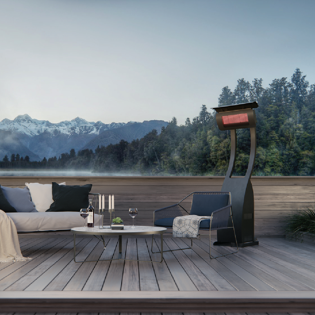 Bromic Tungsten Smart-Heat Freestanding Gas Patio Heater in a lifestyle setting