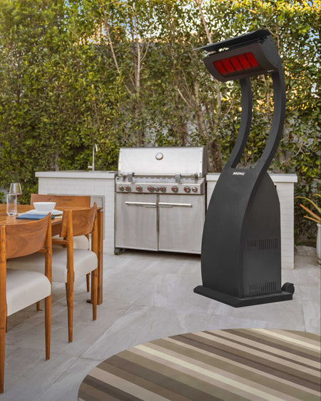 Bromic Tungsten Smart-Heat Freestanding Gas Patio Heater on a patio