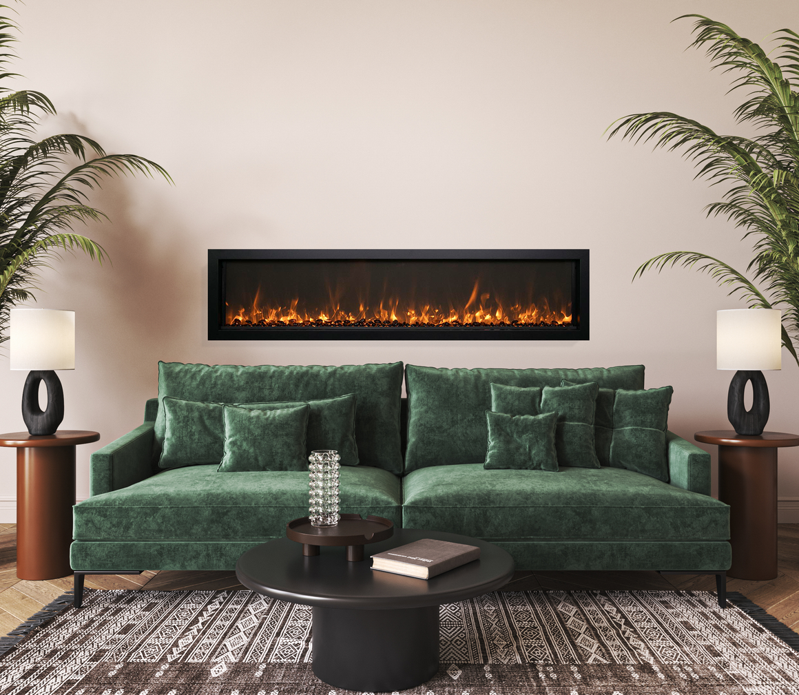 Remii Extra Slim Built-In Electric Fireplace installed