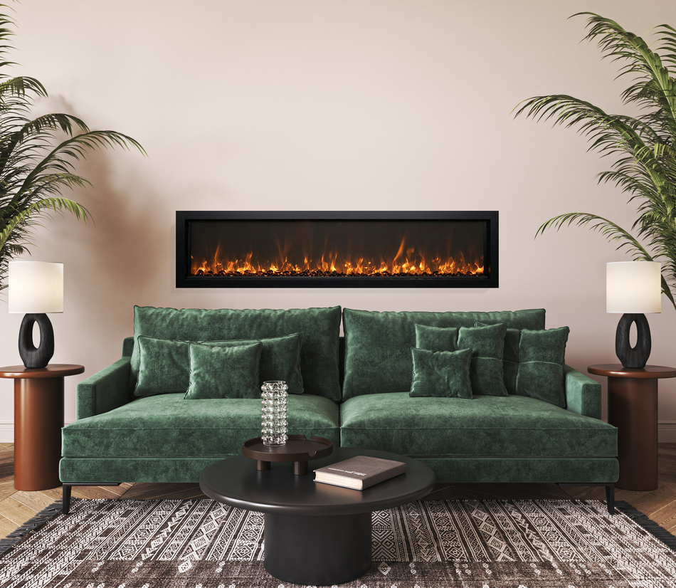 Remii Extra Slim Built-In Electric Fireplace installed