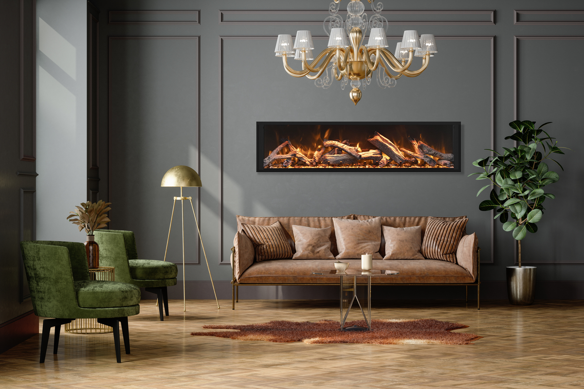 Remii Extra Tall Built-In Electric Fireplace installed