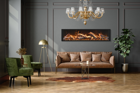 Remii Extra Tall Built-In Electric Fireplace installed