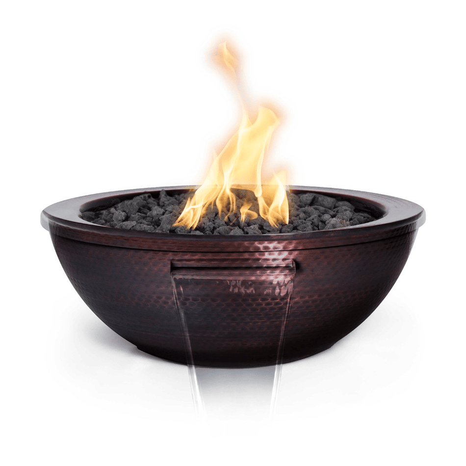The Outdoor Plus 27" Sedona Hammered Copper Fire and Water Bowl