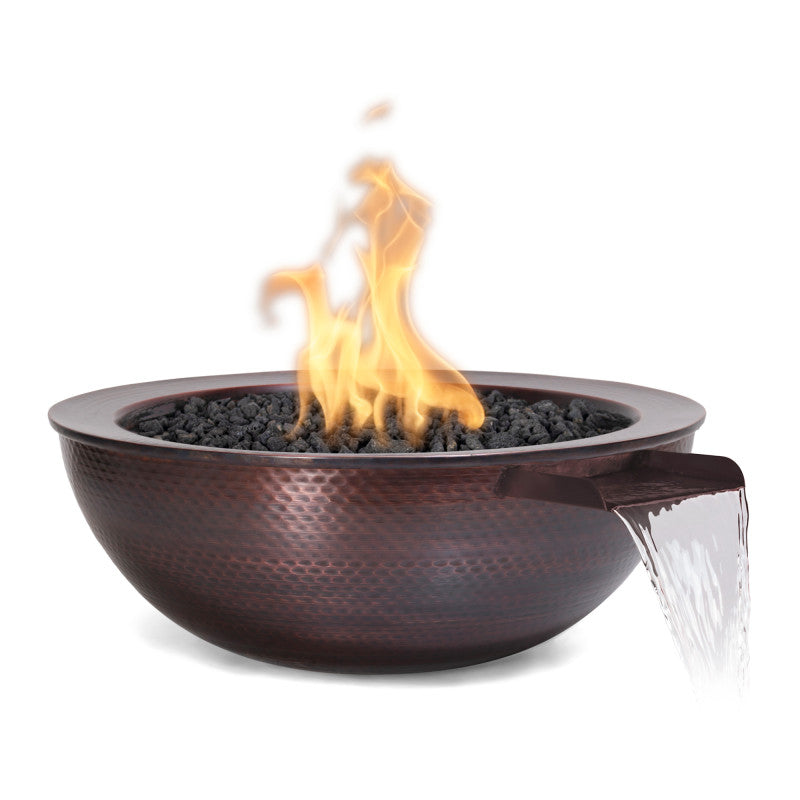 The Outdoor Plus 27" Sedona Hammered Copper Fire and Water Bowl